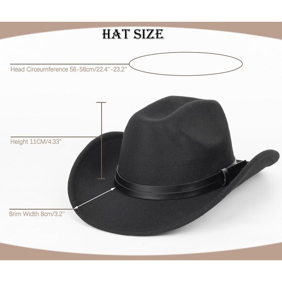9568 Classic Felt-western-cowboy-cowgirl-hats For Women-men Fedora-jazz-hat main image 3